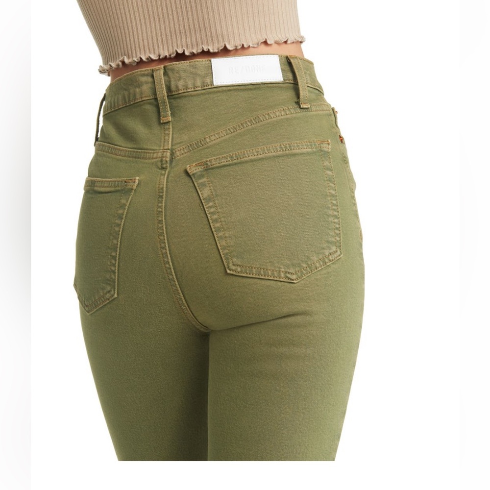 RE/DONE 70s Ultra High Rise Stove Pipe Jeans in Washed Sage - NWT - Sz 25 - Picture 9 of 11